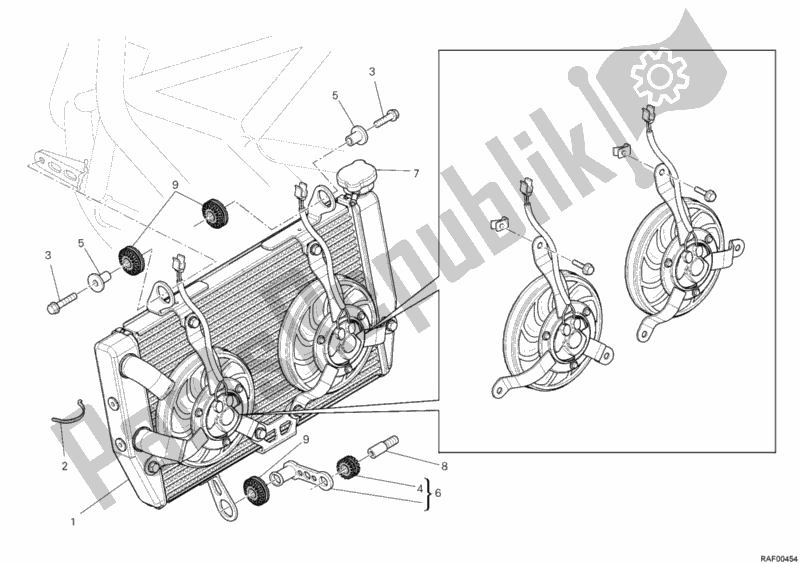 Toutes les pièces pour le Refroidisseur D'eau du Ducati Multistrada 1200 ABS USA 2011